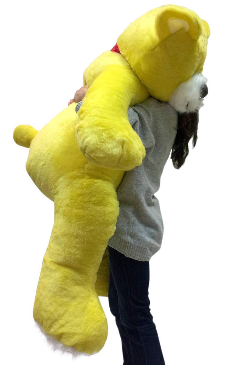  American Made 5 Foot Yellow Teddy Bear Soft Big Plush 60 Inch Large Stuffed Animal Made in USA