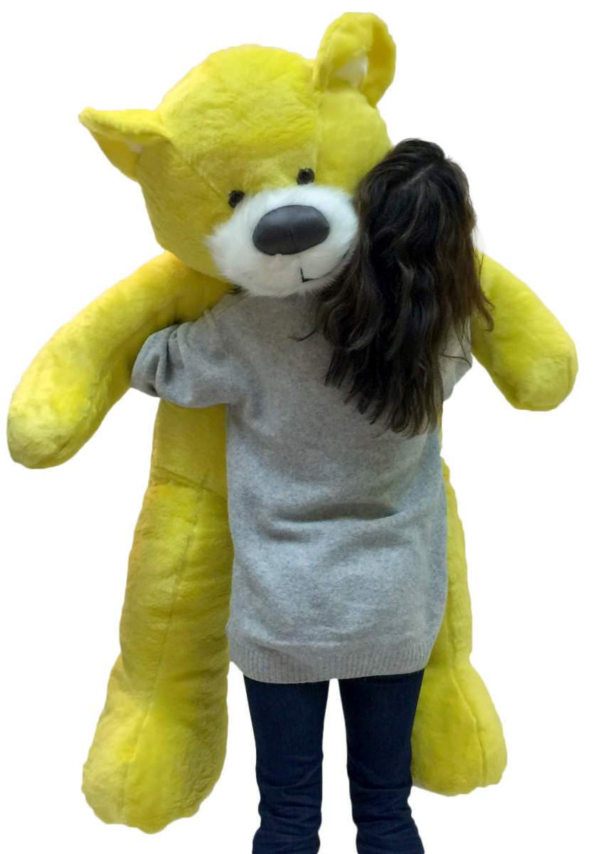  American Made 5 Foot Yellow Teddy Bear Soft Big Plush 60 Inch Large Stuffed Animal Made in USA