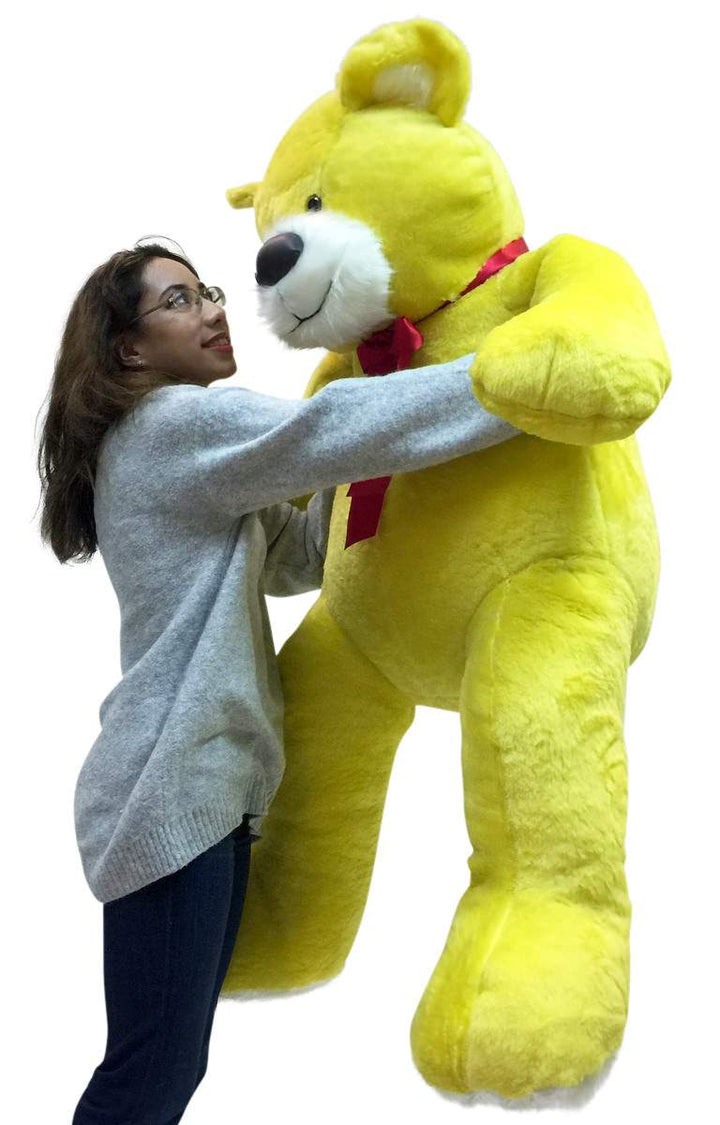  American Made 5 Foot Yellow Teddy Bear Soft Big Plush 60 Inch Large Stuffed Animal Made in USA
