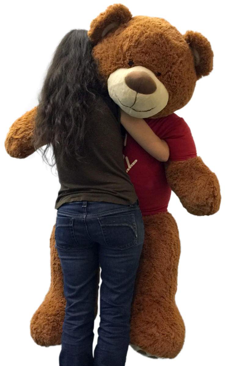 5 Foot Giant Teddy Bear 60 Inches Soft Cinnamon Brown Color Wears I'M SORRY T-shirt