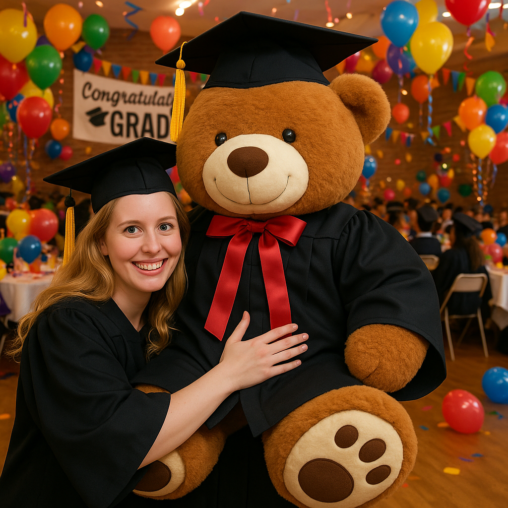 Giant Graduation Teddy Bear – Massive 5-Foot Plush Graduate Bear with Cap & Gown | Premium Celebration Gift, Perfect for Memorable Graduation Parties & Photos 