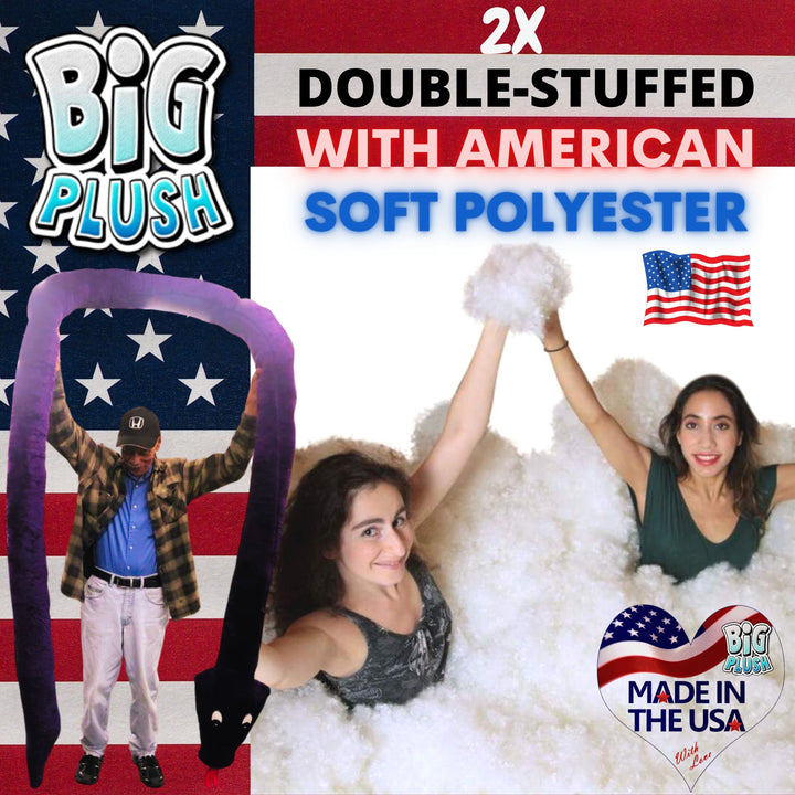 American Made Giant Stuffed Snake 18 Feet Long Soft Purple Big Plush Serpent Giant Stuffed Animal