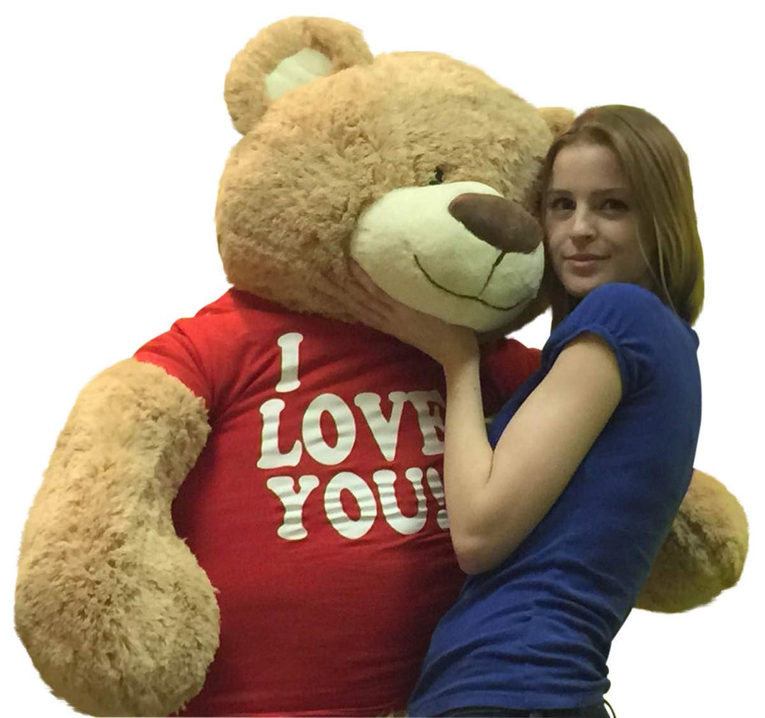 I Love You Giant 5 Foot Teddy Bear Soft 60 Inch Wears I Love You T-shirt