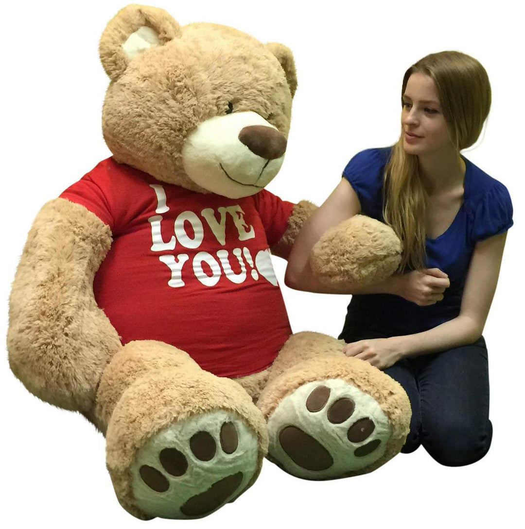 I Love You Giant 5 Foot Teddy Bear Soft 60 Inch Wears I Love You T-shirt