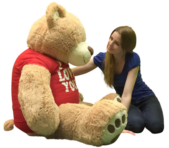 I Love You Giant 5 Foot Teddy Bear Soft 60 Inch Wears I Love You T-shirt