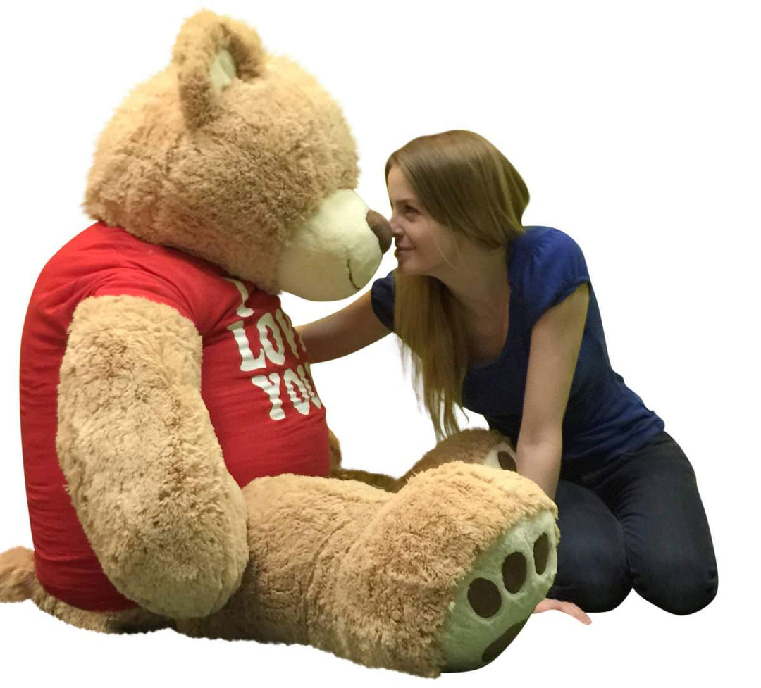 I Love You Giant 5 Foot Teddy Bear Soft 60 Inch Wears I Love You T-shirt