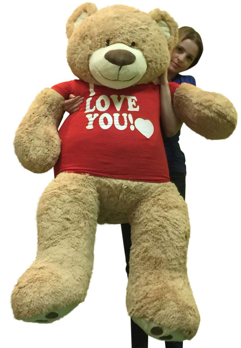 I Love You Giant 5 Foot Teddy Bear Soft 60 Inch Wears I Love You T-shirt