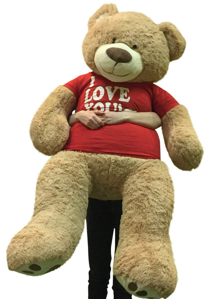 I Love You Giant 5 Foot Teddy Bear Soft 60 Inch Wears I Love You T-shirt