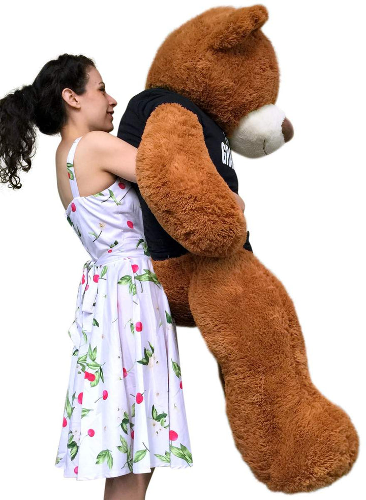 Big Plush 5 Foot  Graduation Teddy Bear Soft, T shirt says HAPPY GRADUATION