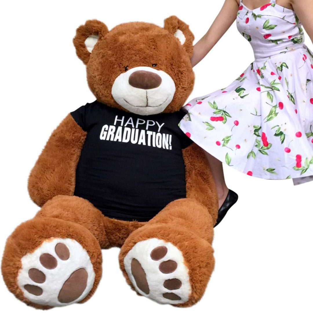 Big Plush 5 Foot  Graduation Teddy Bear Soft, T shirt says HAPPY GRADUATION