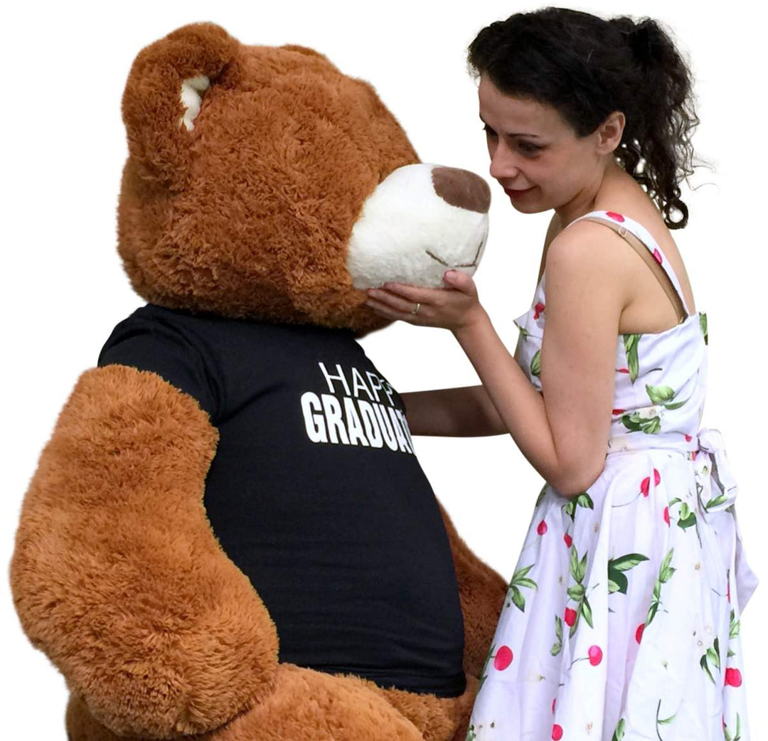 Big Plush 5 Foot  Graduation Teddy Bear Soft, T shirt says HAPPY GRADUATION