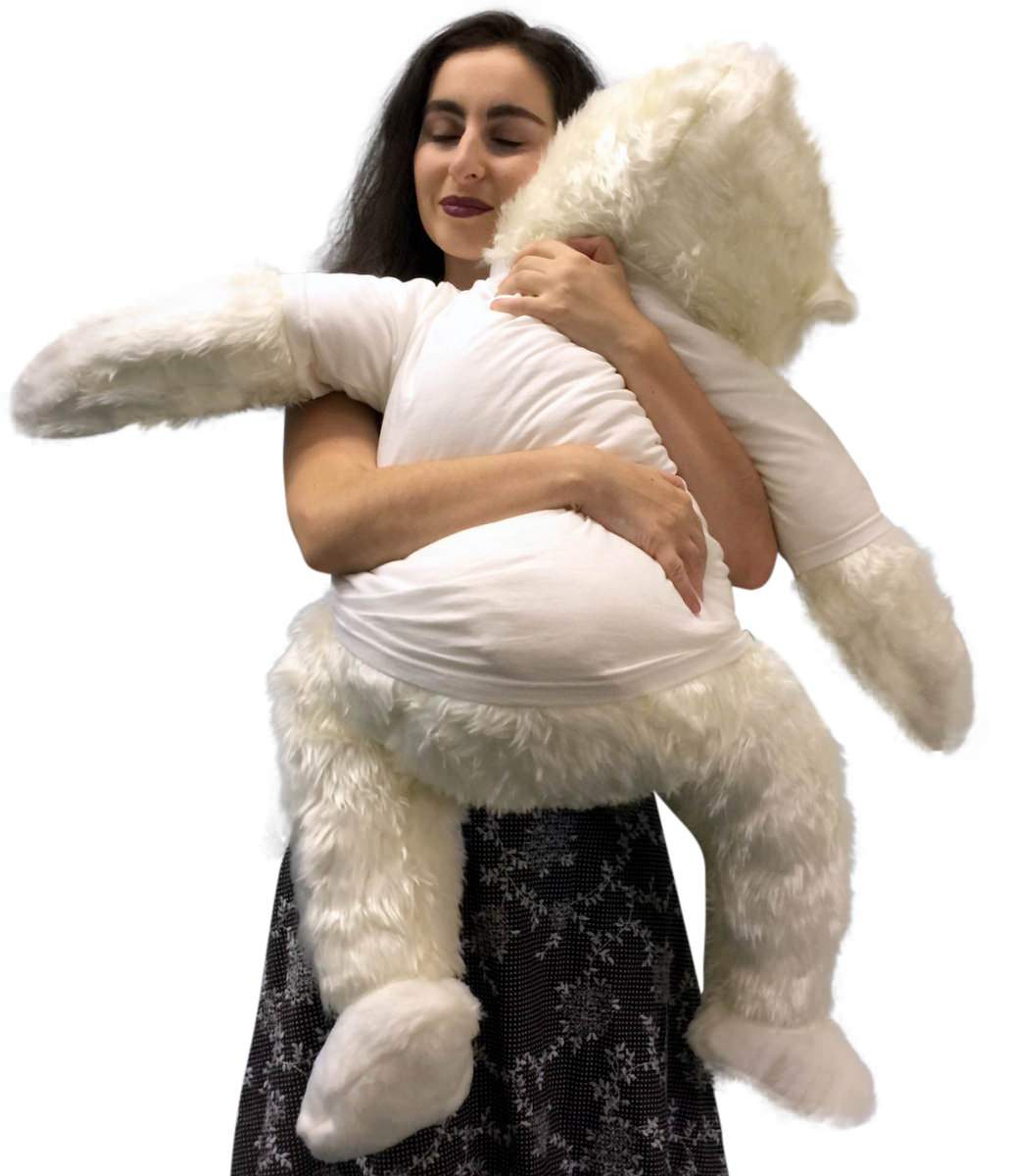 American Made Jumbo Stuffed White Gorilla Wearing LOVE MONKEY T-shirt 40 Inches Soft Plush