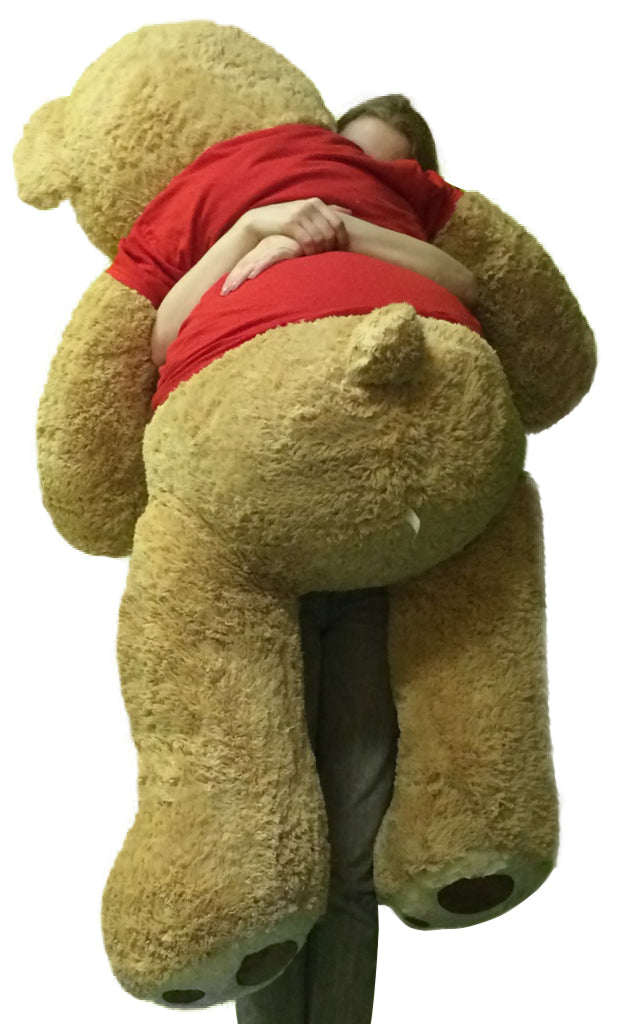 5 Foot Giant Teddy Bear Soft 60 Inch, Wears Removable T-shirt I LOVE YOU THIS MUCH