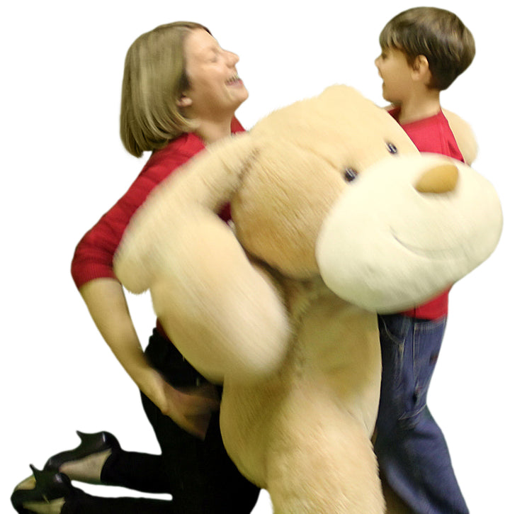 Giant Stuffed Puppy Dog 5 Feet Long Squishy Soft Extremely Large Plush Cream Color