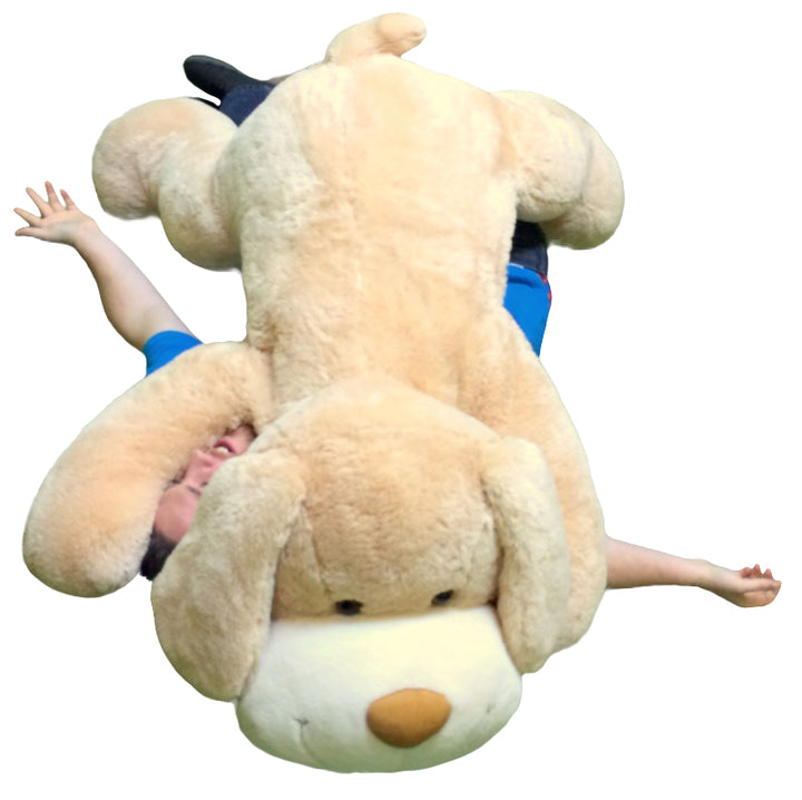 Giant Stuffed Puppy Dog 5 Feet Long Squishy Soft Extremely Large Plush Cream Color