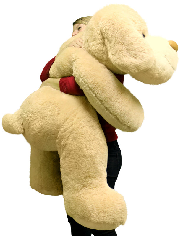 Giant Stuffed Puppy Dog 5 Feet Long Squishy Soft Extremely Large Plush Cream Color