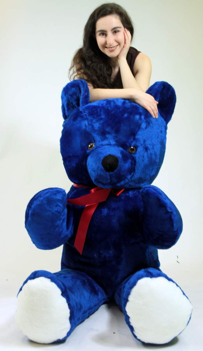 American Made 6 Foot Giant Royal Blue Teddy Bear Soft 72 Inch Life Sized Stuffed Animal