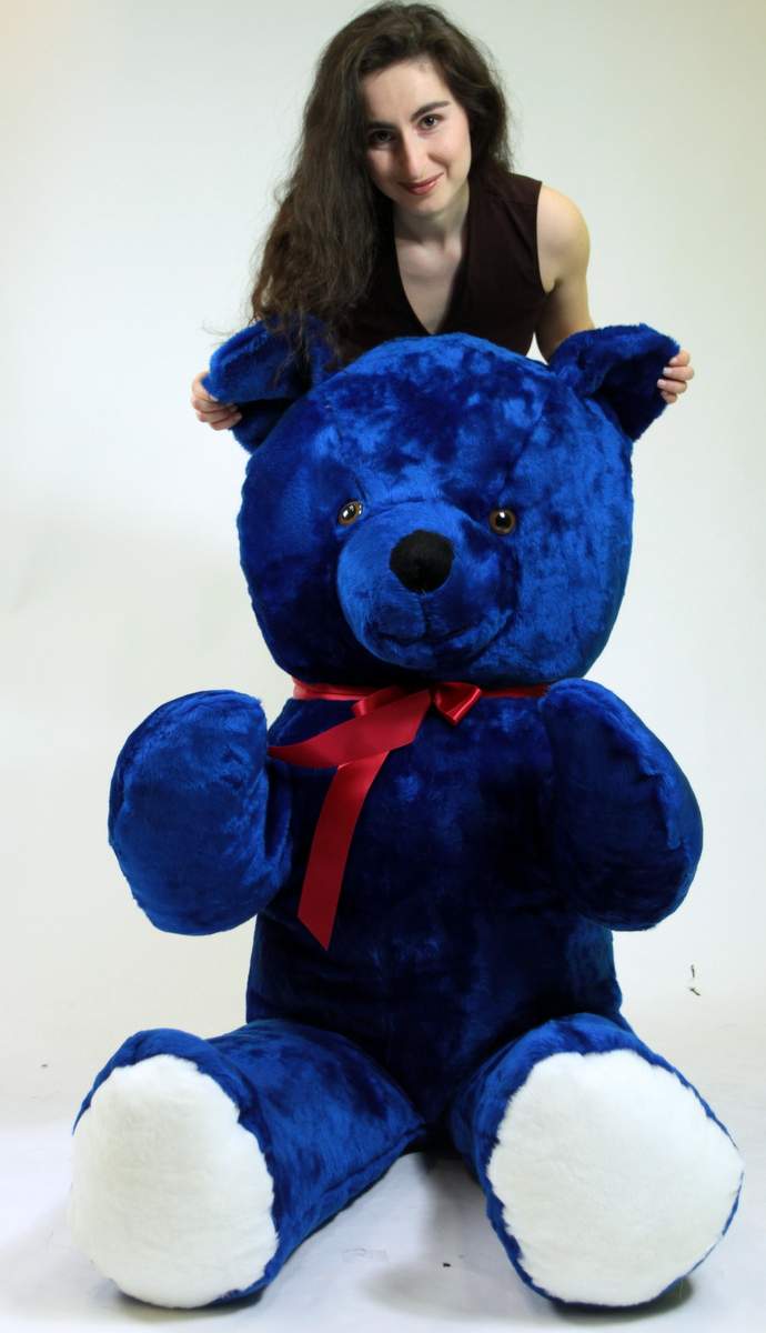 American Made 6 Foot Giant Royal Blue Teddy Bear Soft 72 Inch Life Sized Stuffed Animal