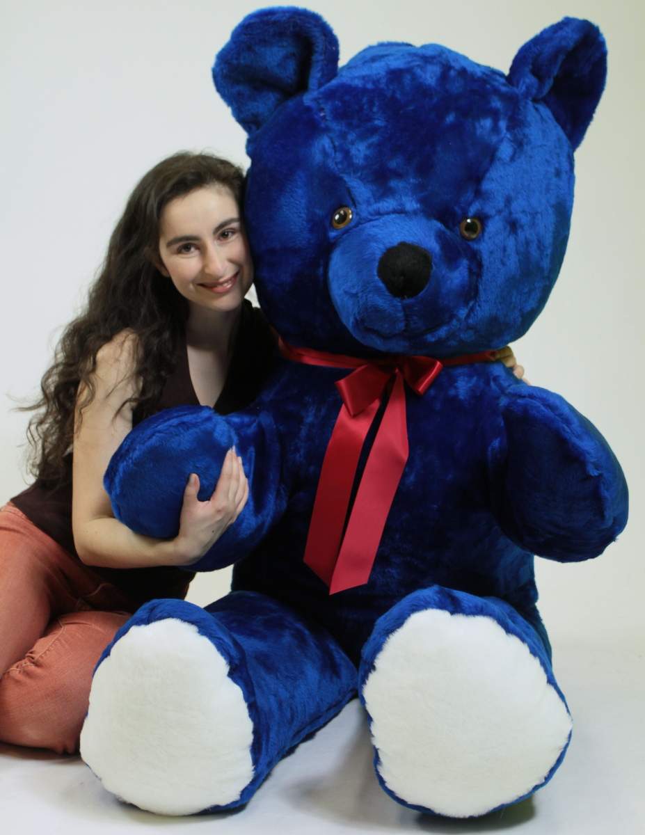 American Made 6 Foot Giant Royal Blue Teddy Bear Soft 72 Inch Life Sized Stuffed Animal