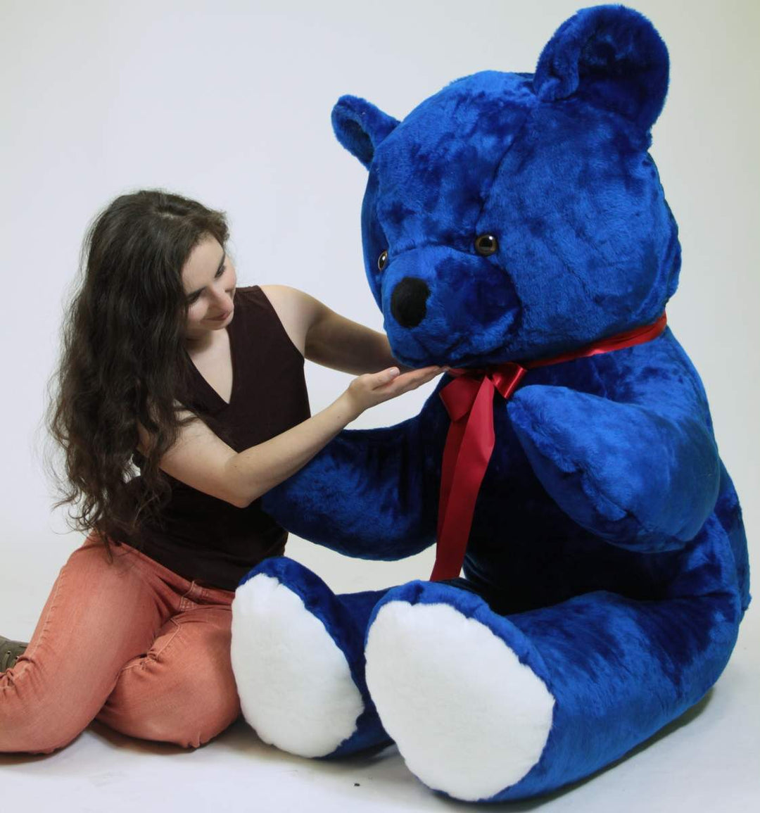 American Made 6 Foot Giant Royal Blue Teddy Bear Soft 72 Inch Life Sized Stuffed Animal