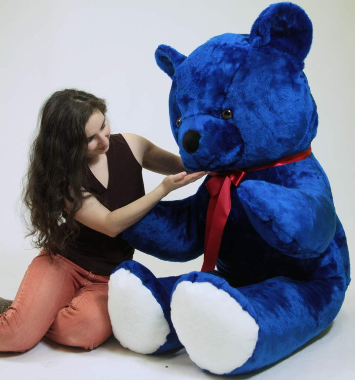 American Made 6 Foot Giant Royal Blue Teddy Bear Soft 72 Inch Life Sized Stuffed Animal