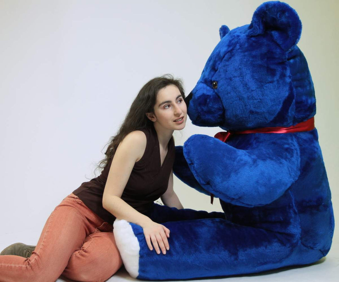 American Made 6 Foot Giant Royal Blue Teddy Bear Soft 72 Inch Life Sized Stuffed Animal