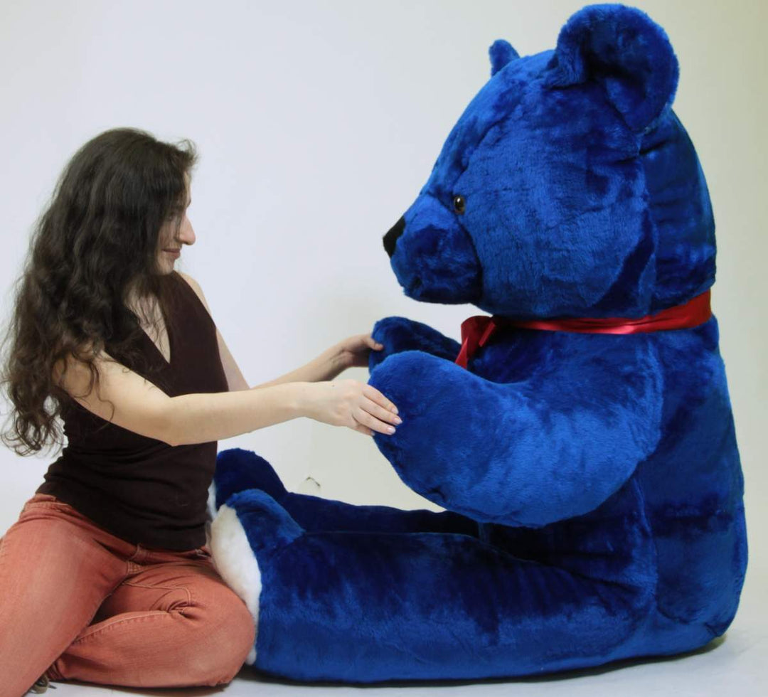 American Made 6 Foot Giant Royal Blue Teddy Bear Soft 72 Inch Life Sized Stuffed Animal
