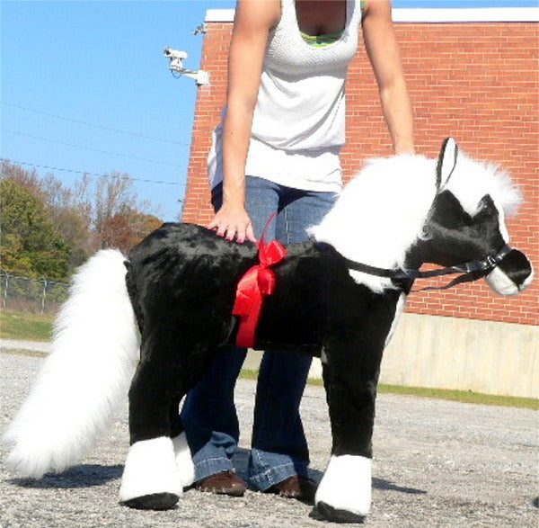 American Made Giant Stuffed Black Pony 36 Inch Soft Plush Horse Made in USA 