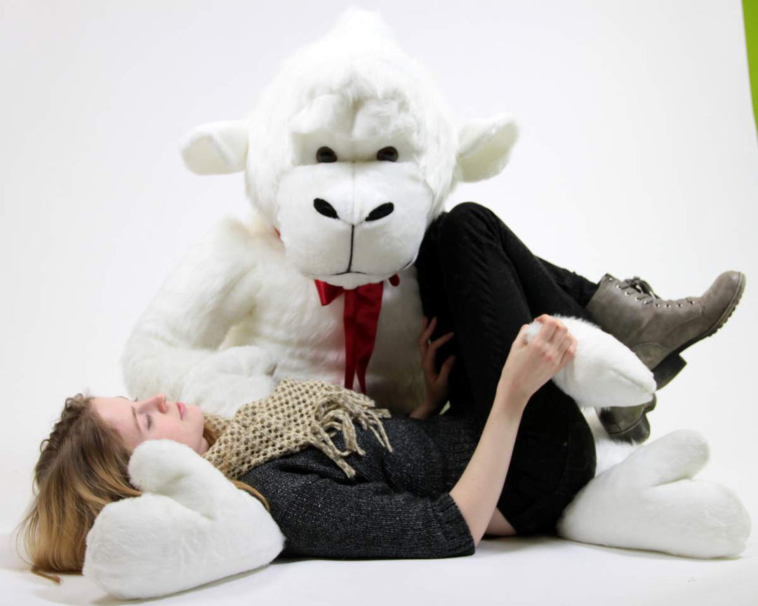 American Made White 6 Foot Giant Stuffed Gorilla 72 Inch Soft Huge Stuffed Monkey