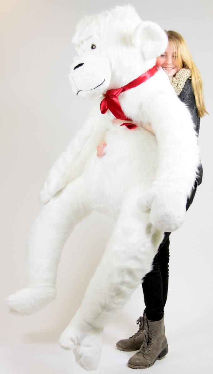 American Made White 6 Foot Giant Stuffed Gorilla 72 Inch Soft Huge Stuffed Monkey