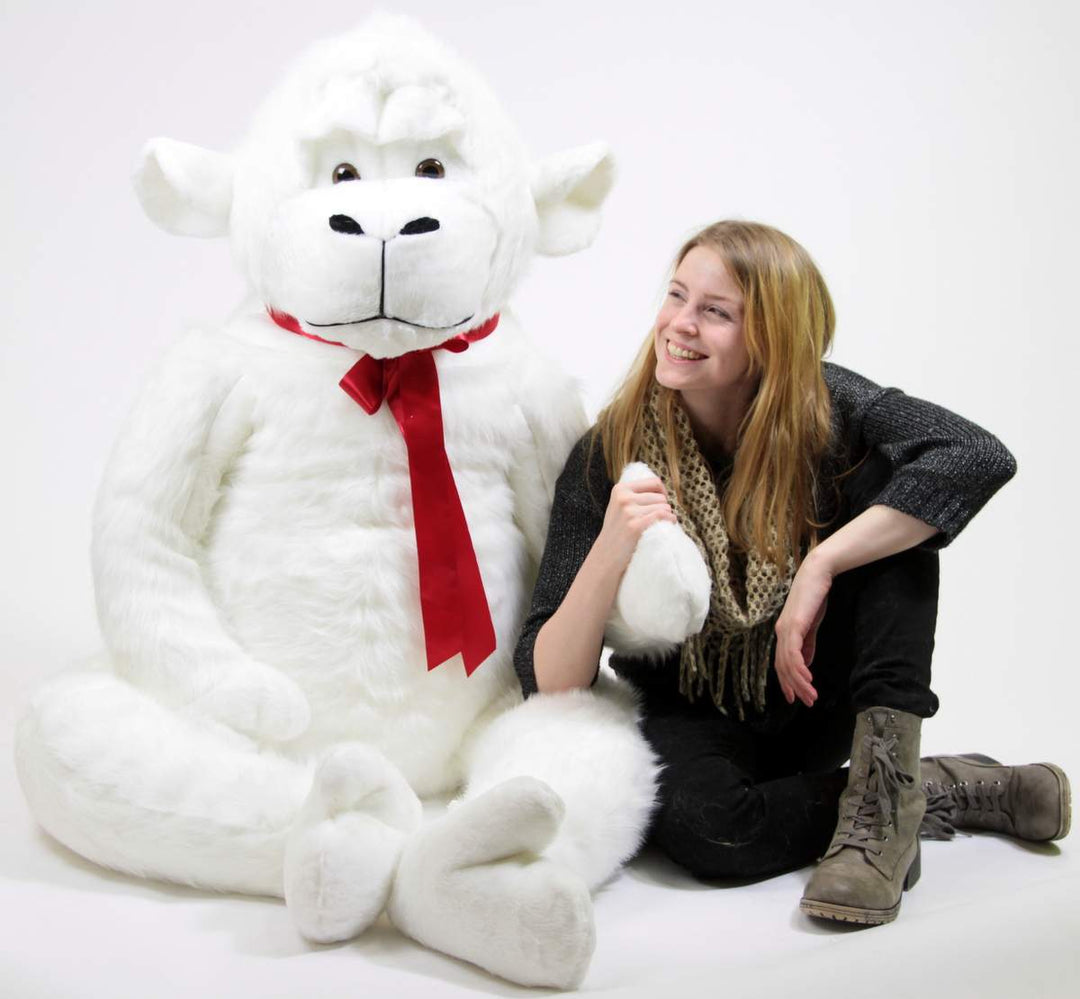 American Made White 6 Foot Giant Stuffed Gorilla 72 Inch Soft Huge Stuffed Monkey