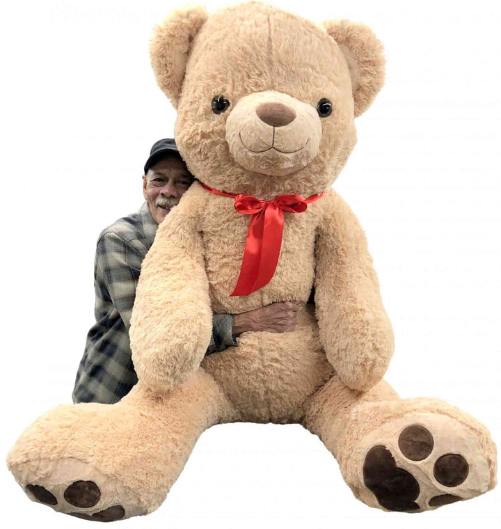 Huge Smiling 6 Foot Teddy Bear 72 Inches Beige Soft Oversized Stuffed Animal Weighs 25 Pounds
