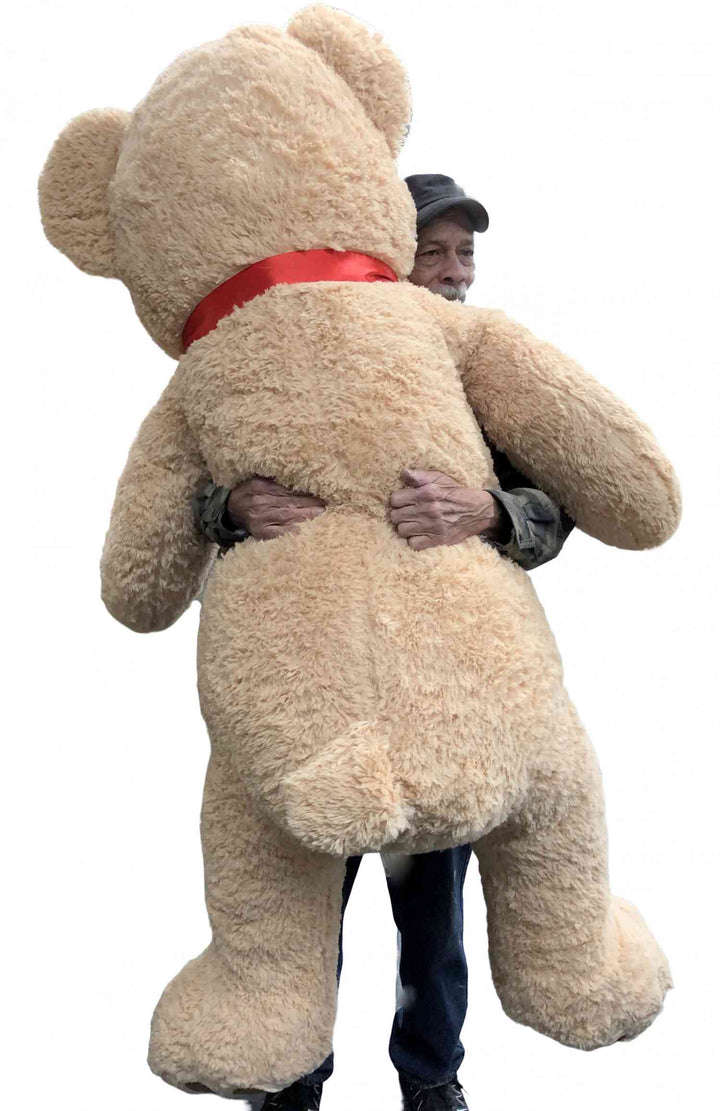 Huge Smiling 6 Foot Teddy Bear 72 Inches Beige Soft Oversized Stuffed Animal Weighs 25 Pounds