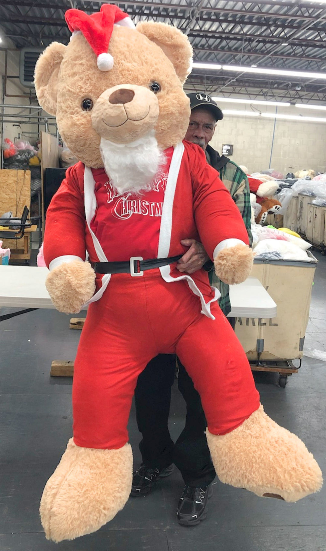 Big Plush® Giant 7ft Teddy Bear Wears Removable Santa Suit, Gigantic Holiday Stuffed Animal Fully Stuffed in a Big Box