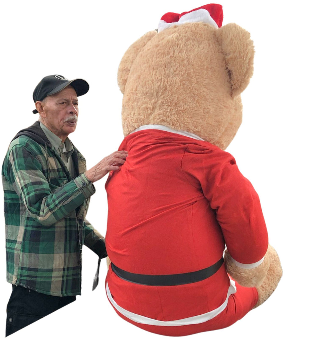 Big Plush® Giant 7ft Teddy Bear Wears Removable Santa Suit, Gigantic Holiday Stuffed Animal Fully Stuffed in a Big Box