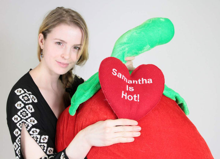 Custom Personalized Giant Stuffed Hot Chili Pepper 6 Feet Tall , Custom Imprinted (Fill in Name) is Hot