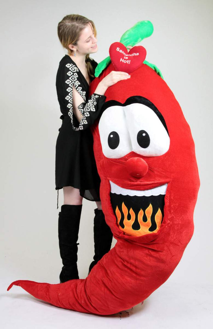 Custom Personalized Giant Stuffed Hot Chili Pepper 6 Feet Tall , Custom Imprinted (Fill in Name) is Hot