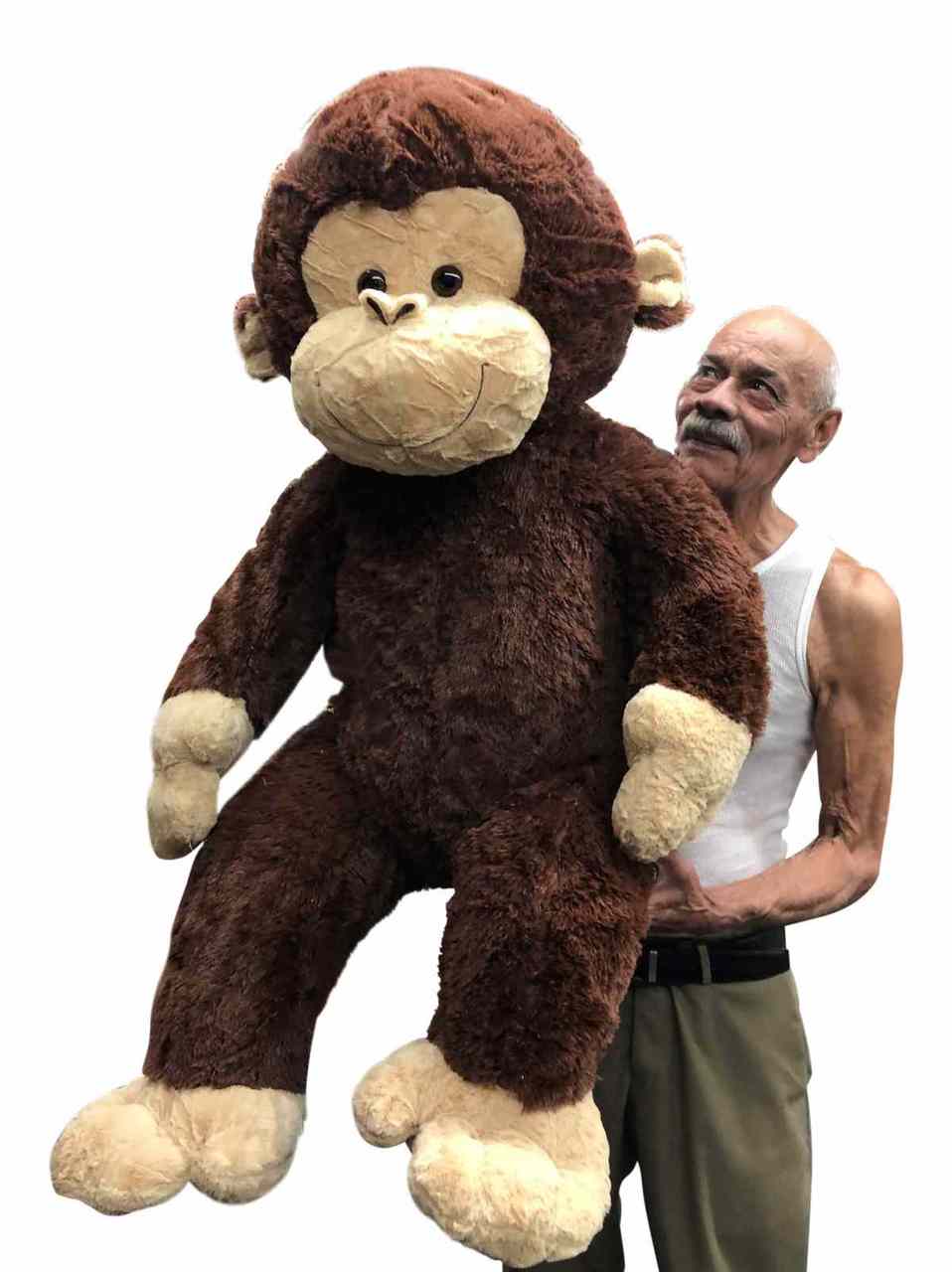 Big Plush® Giant Stuffed Monkey 4 Feet Tall Soft Brown Large Plush Animal 48 Inches New
