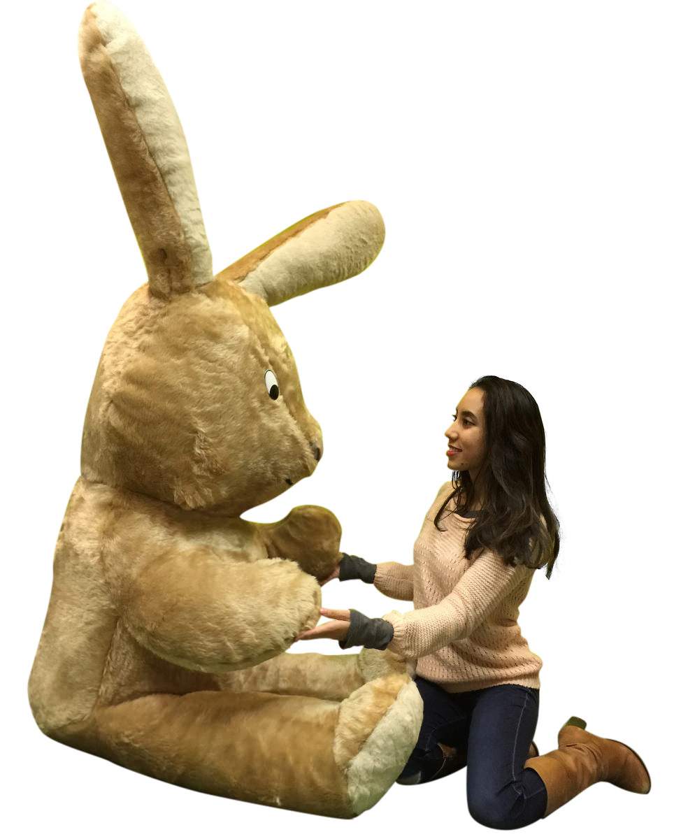 American Made Giant Stuffed Bunny 84 Inches Soft Brown 7 Foot Huge Plush Rabbit