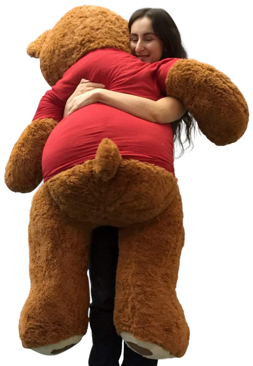5 Foot Giant Teddy Bear 60 Inches Soft Cinnamon Brown Color Wears I'M SORRY T-shirt