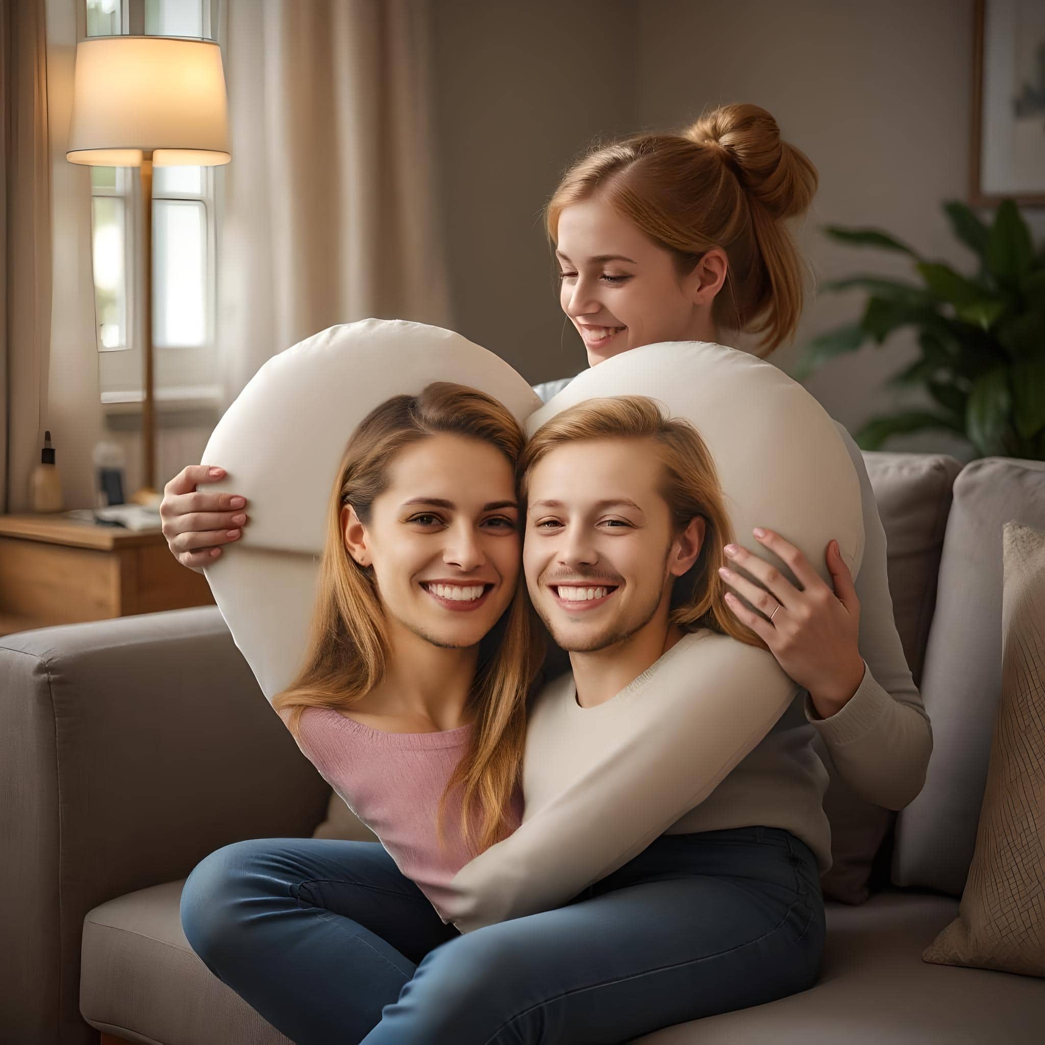 Create your own jumbo size custom photo heart pillow by uploading your photo, and we'll print it on a huge, soft 36-inch hearty pillow