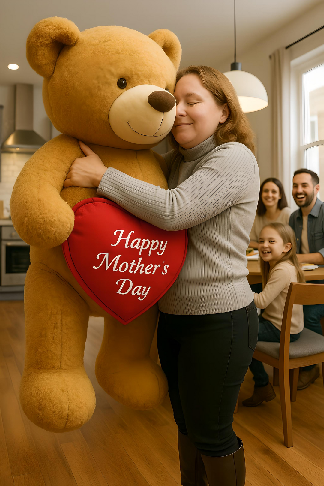 Giant plush Happy Mother's Day teddy bear gift for Mom