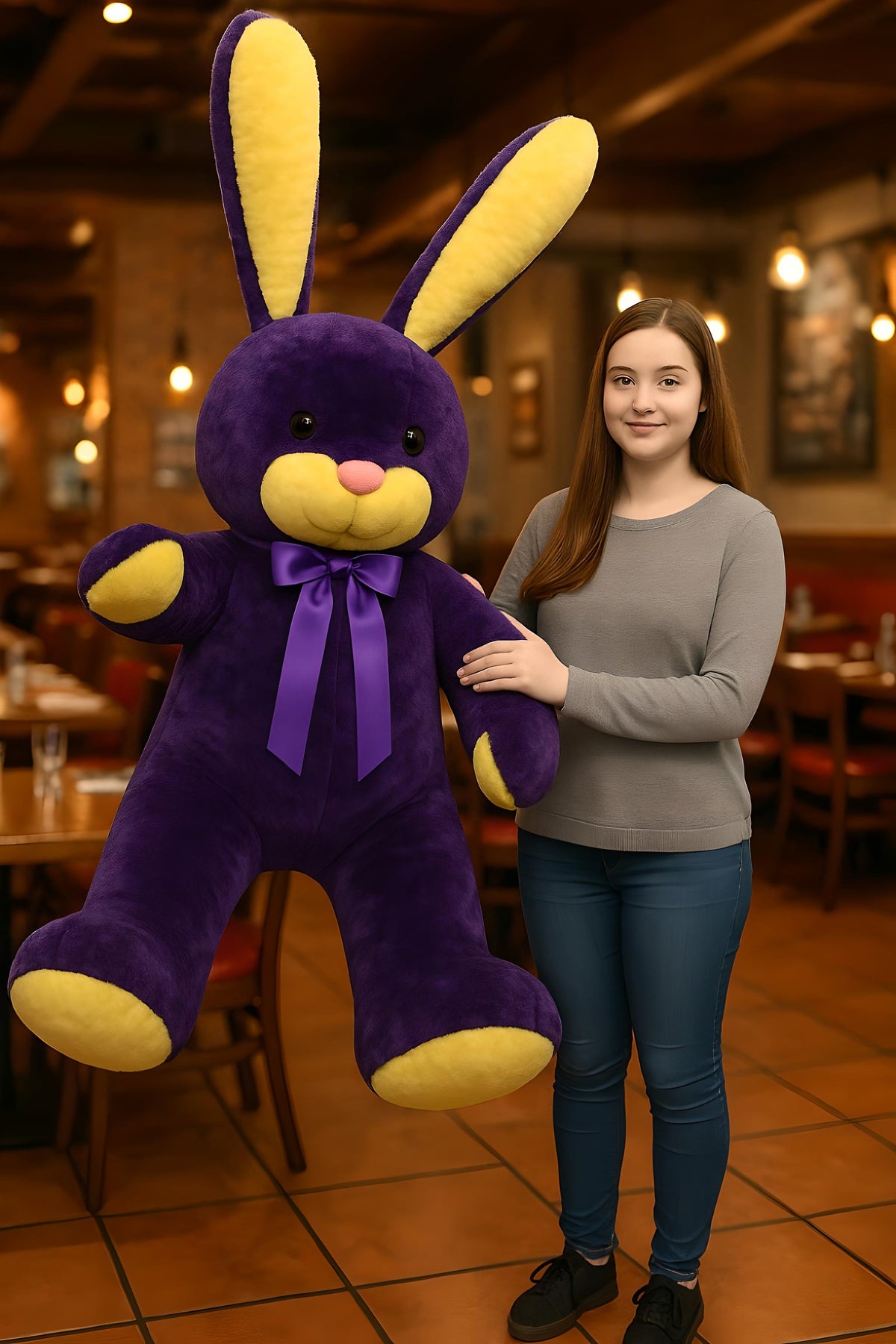 American Made Giant Stuffed Bunny 60 Inch Soft Big Plush 5 Foot Rabbit