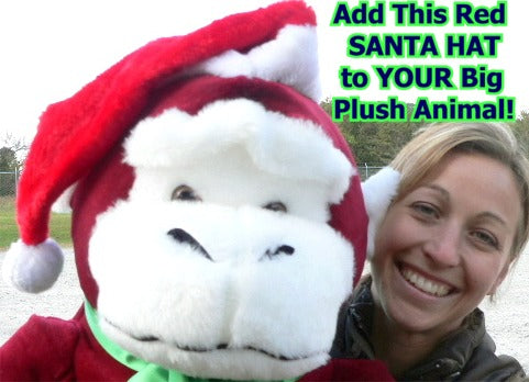 Add a Red Santa Hat to Your Big Plush Animal