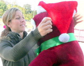 Add a Red Santa Hat to Your Big Plush Animal