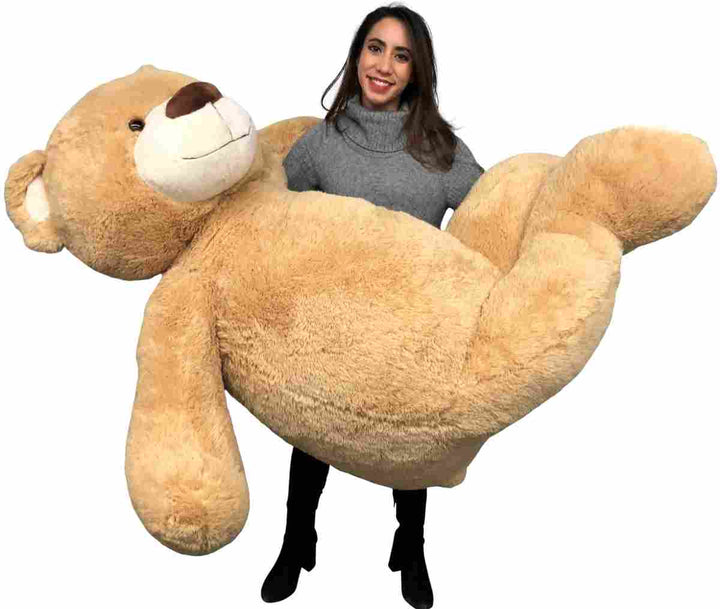 Big Plush Giant 6 Foot Teddy Bear Six Feet Tall 72 inches 183 cm Tan Color Soft Smiling Big Teddybear 6 Foot Bear Ultra Premium Quality