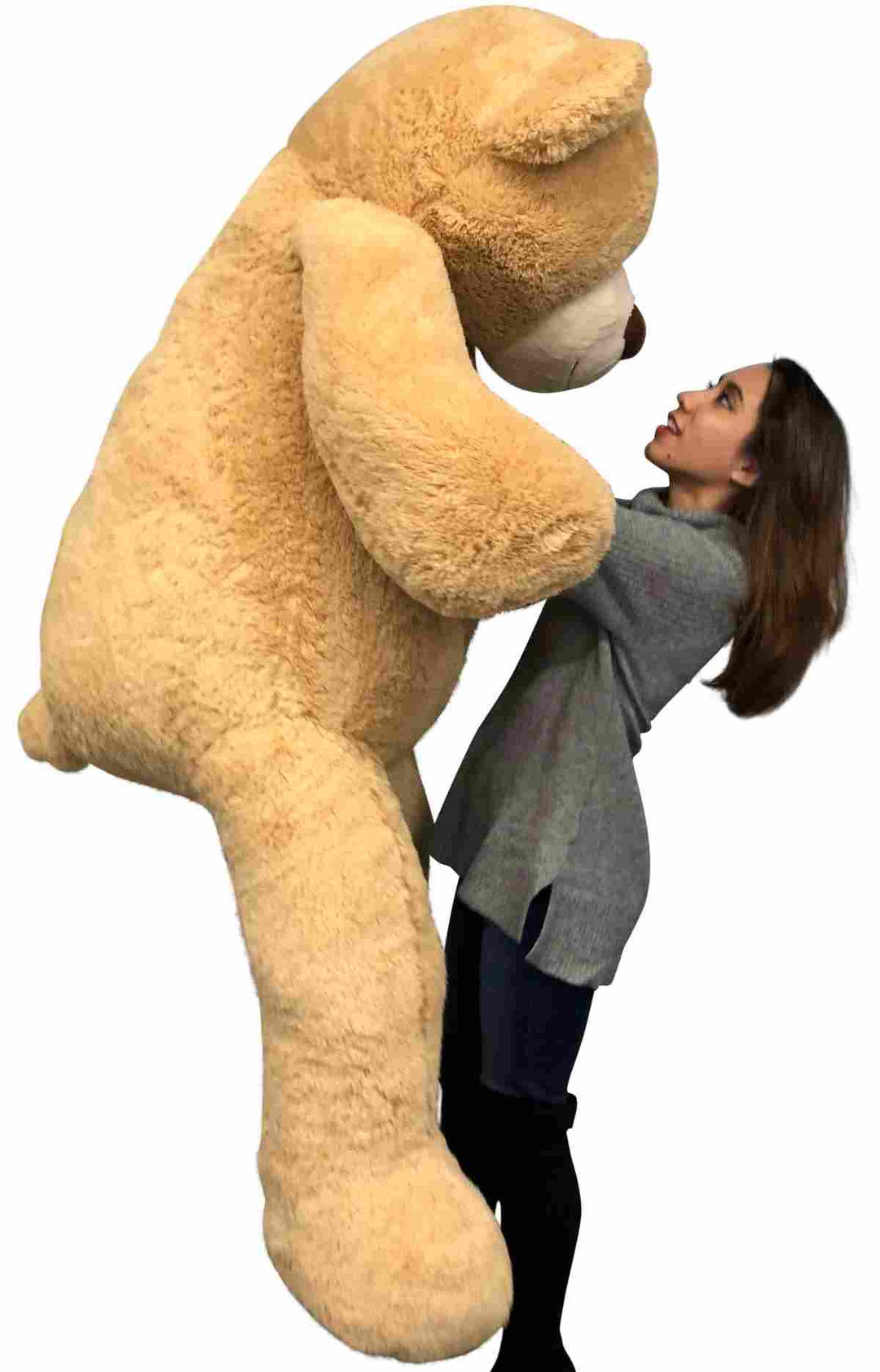 Big Plush Giant 6 Foot Teddy Bear Six Feet Tall 72 inches 183 cm Tan Color Soft Smiling Big Teddybear 6 Foot Bear Ultra Premium Quality