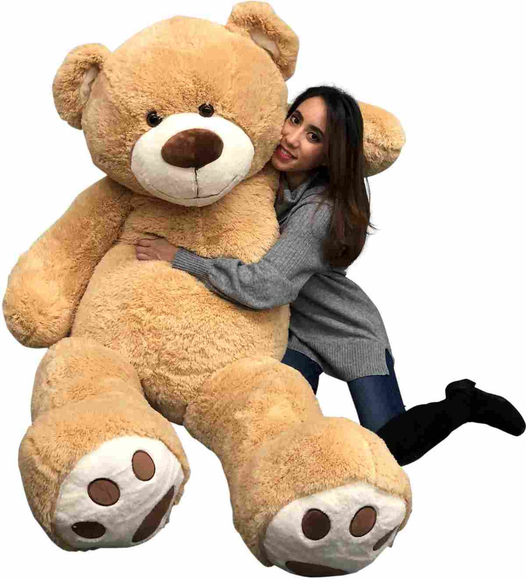 Big Plush Giant 6 Foot Teddy Bear Six Feet Tall 72 inches 183 cm Tan Color Soft Smiling Big Teddybear 6 Foot Bear Ultra Premium Quality