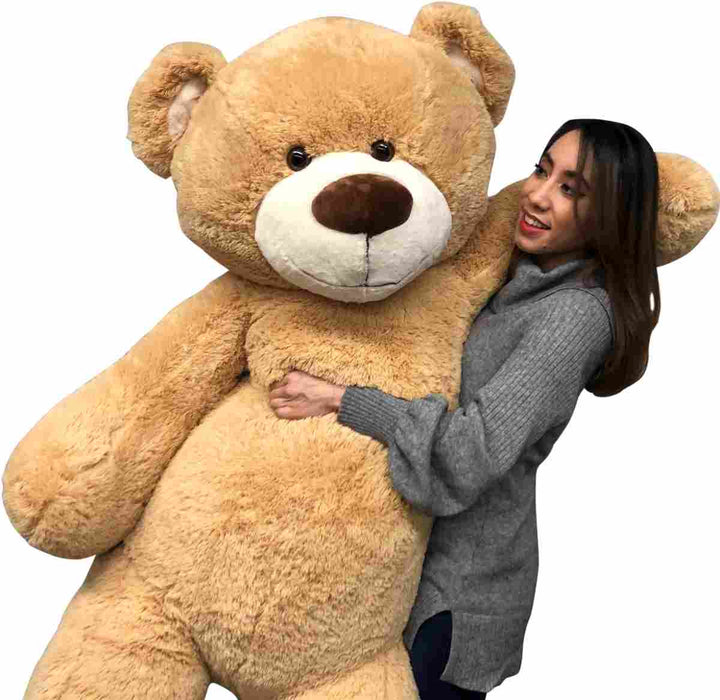 Big Plush Giant 6 Foot Teddy Bear Six Feet Tall 72 inches 183 cm Tan Color Soft Smiling Big Teddybear 6 Foot Bear Ultra Premium Quality