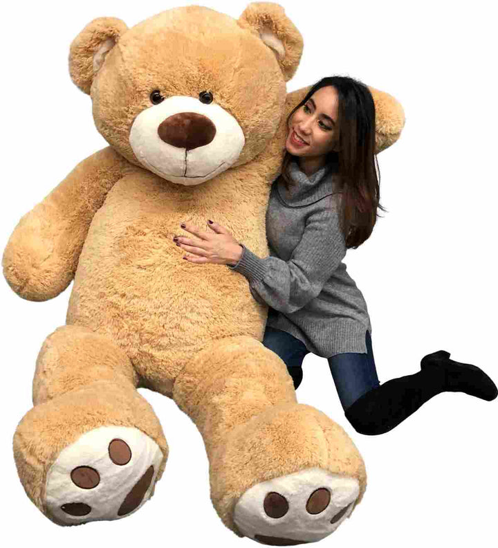Big Plush Giant 6 Foot Teddy Bear Six Feet Tall 72 inches 183 cm Tan Color Soft Smiling Big Teddybear 6 Foot Bear Ultra Premium Quality